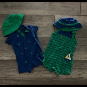Rompers with matching hats